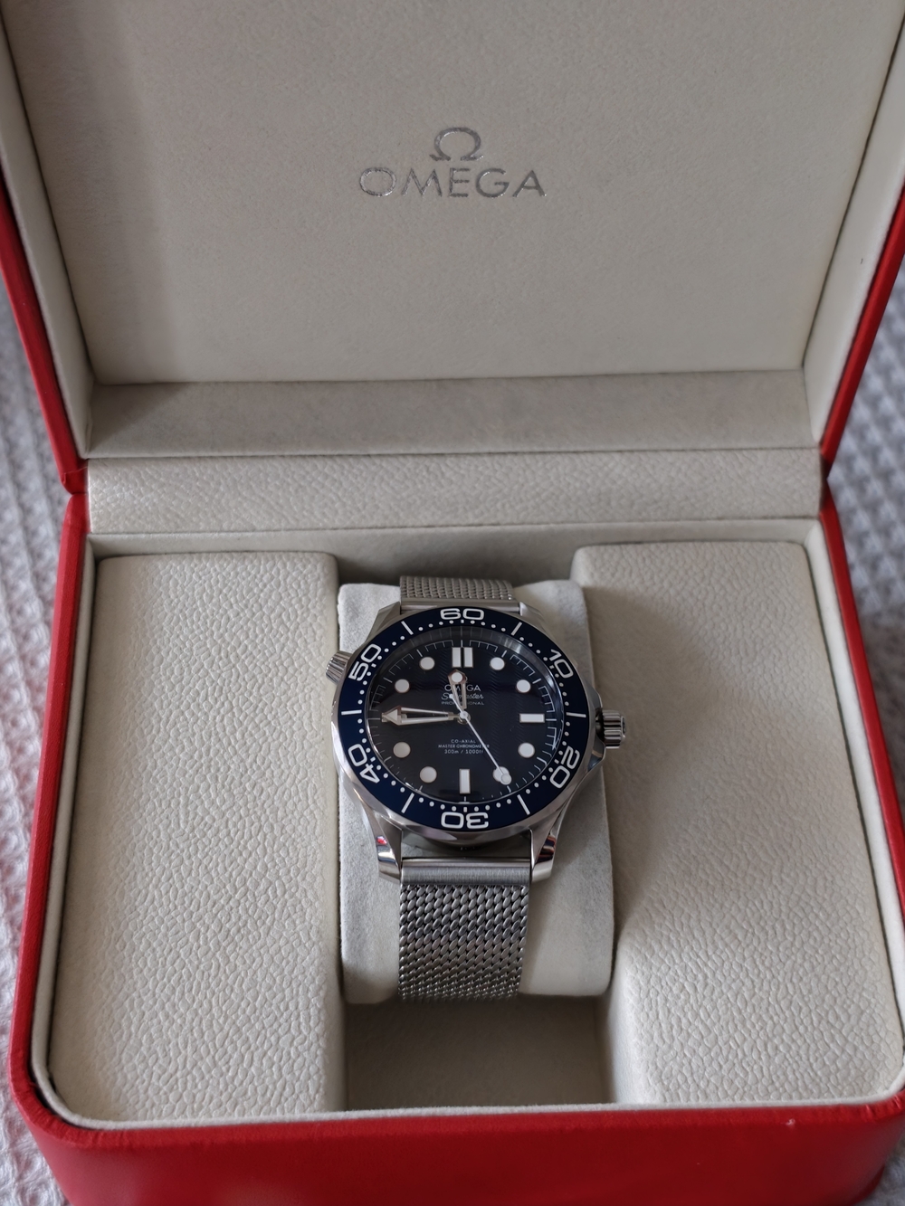 Omega Seamaster Stainless Steel Mens Watch - Blue Dial